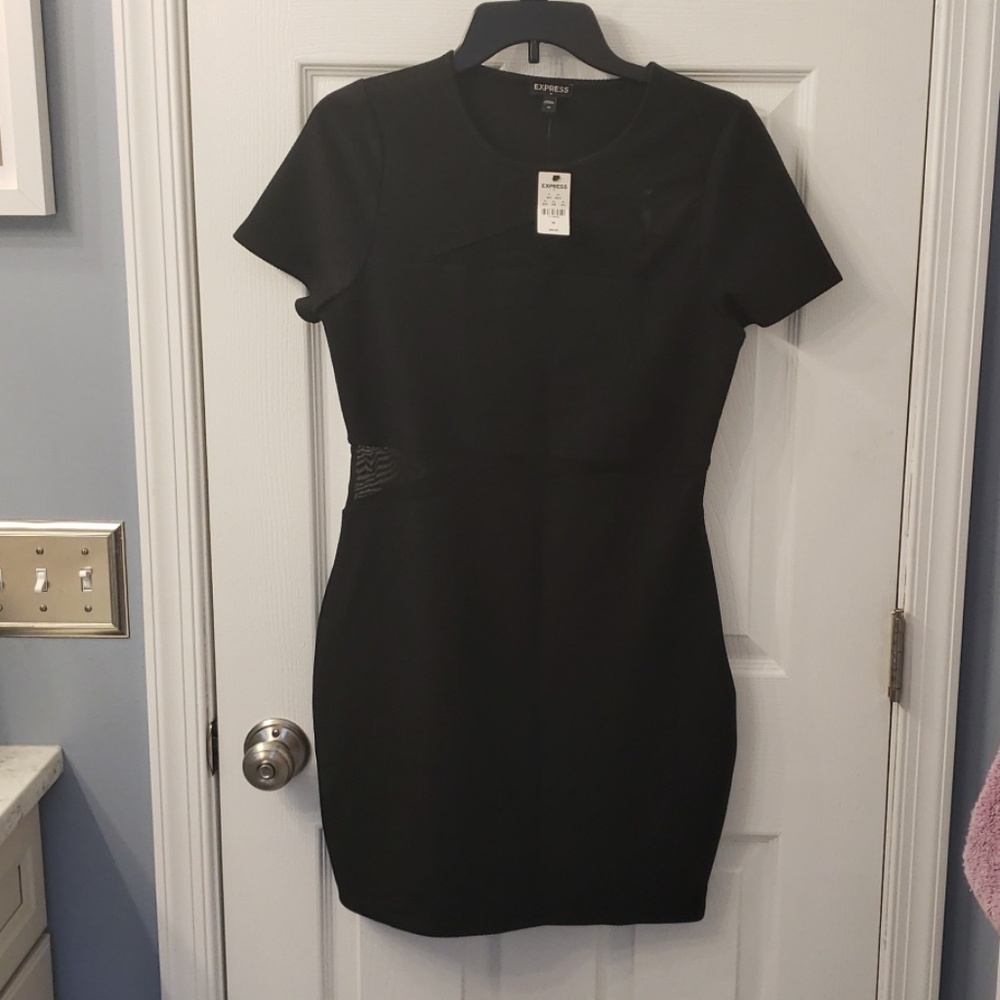 NWT Express short dress with mesh cutouts